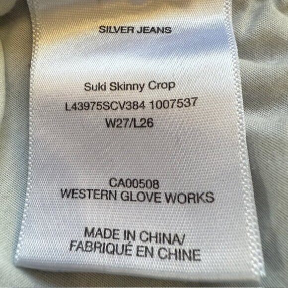 SILVER✨JEANS Suki Skinny Crop Women’s W27/L26 Light Wash Denim 👖 Size 27 - Picture 7 of 15